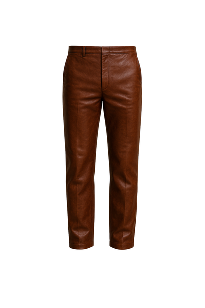 Men’s Premium Leather Pants Rich Chestnut Brown