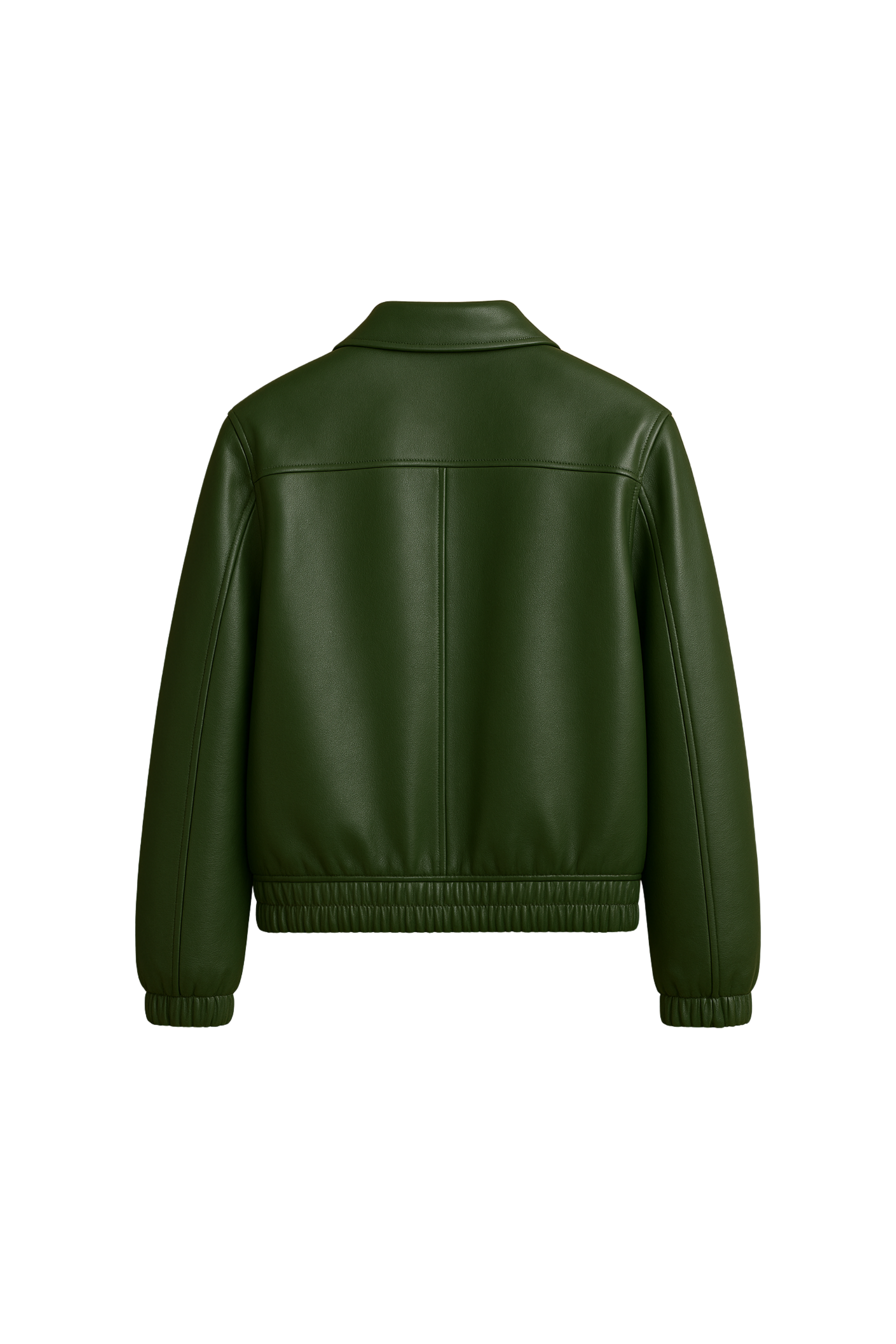 Women’s Forest Green  Leather Bomber Jacket