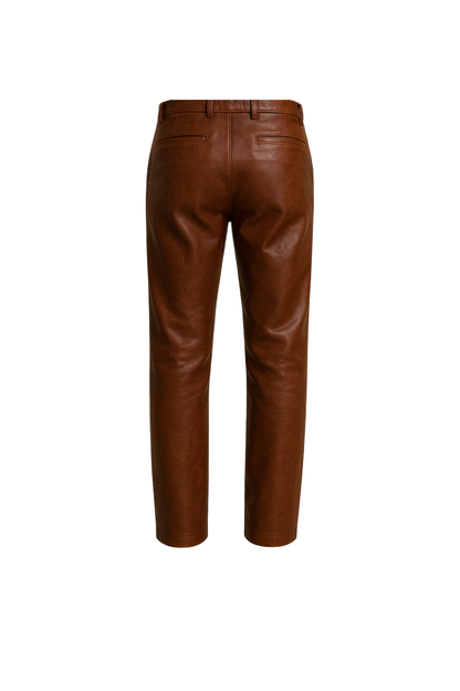 Men’s Premium Leather Pants Rich Chestnut Brown