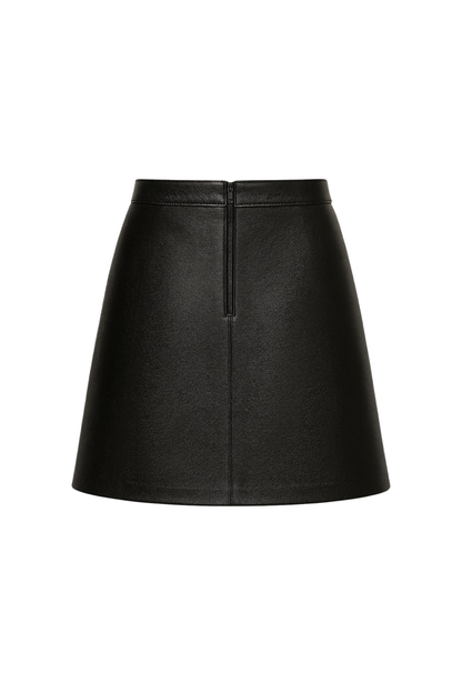 Black Leather Mini Skirt for Women