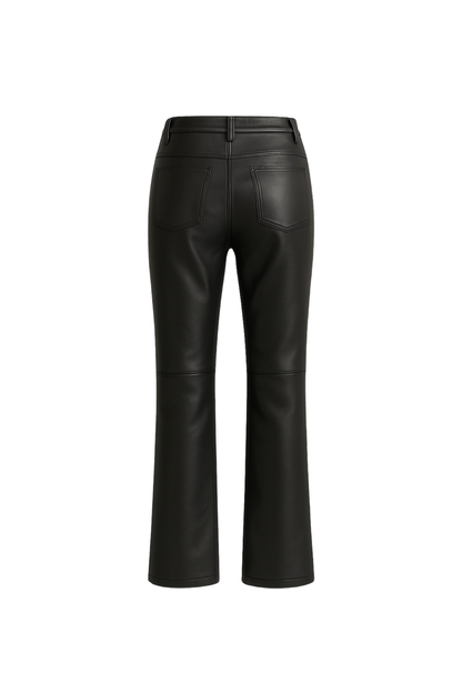 Women’s Black Faux Leather Flared Pants