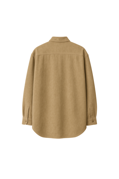 Men’s Sand Beige Suede Oversized Shirt