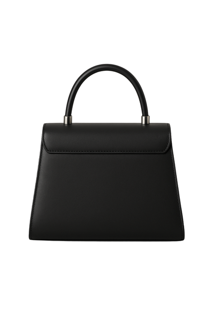 Women Ink Black Top Handle Leather Bag