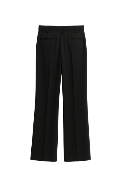 Men Matte Black Wide Leg Draped Trouser