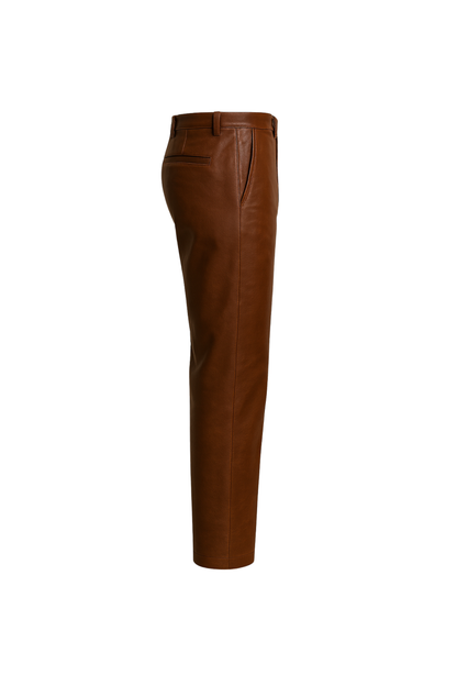 Men’s Premium Leather Pants Rich Chestnut Brown