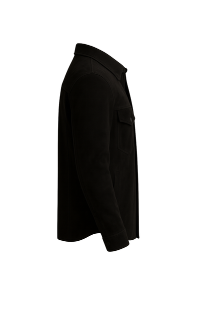 Men’s Black Suede Shirt Jacket