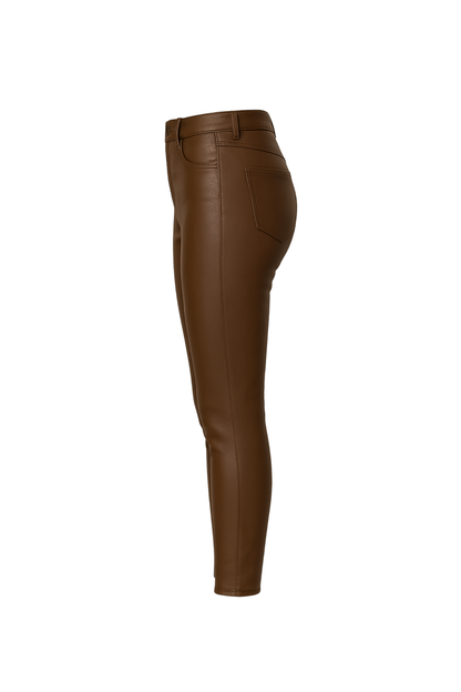 Women’s Brown Leather Skinny Pants