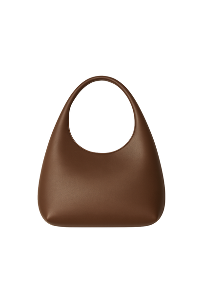Plongé Lambskin Mini Hobo Bag Mocha Coffee Brown