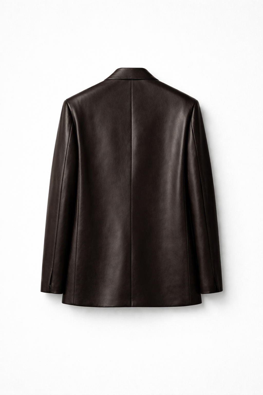 Brown leather jacket on a white background