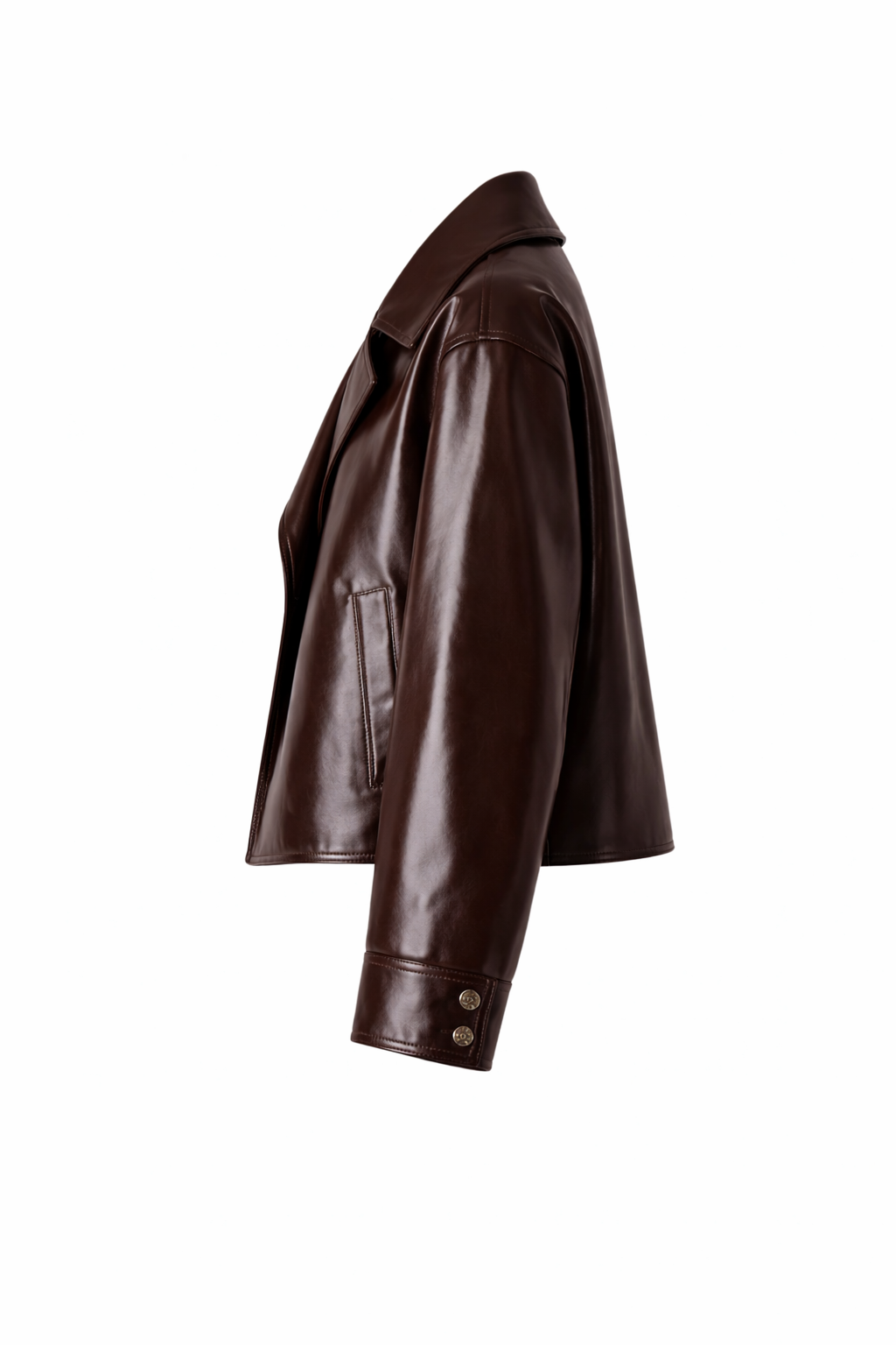 Women’s Oversized Dark Chocolate Leather Jacket