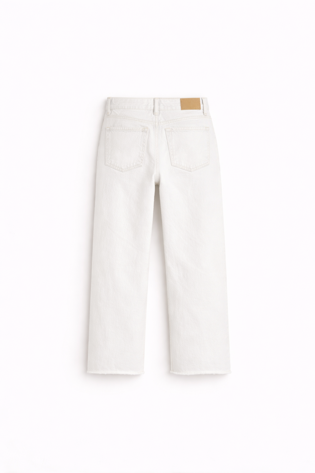 Chalk White Relaxed Straight Jeans for Women