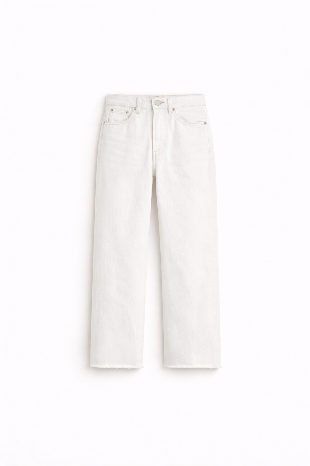 Chalk White Relaxed Straight Jeans for Women