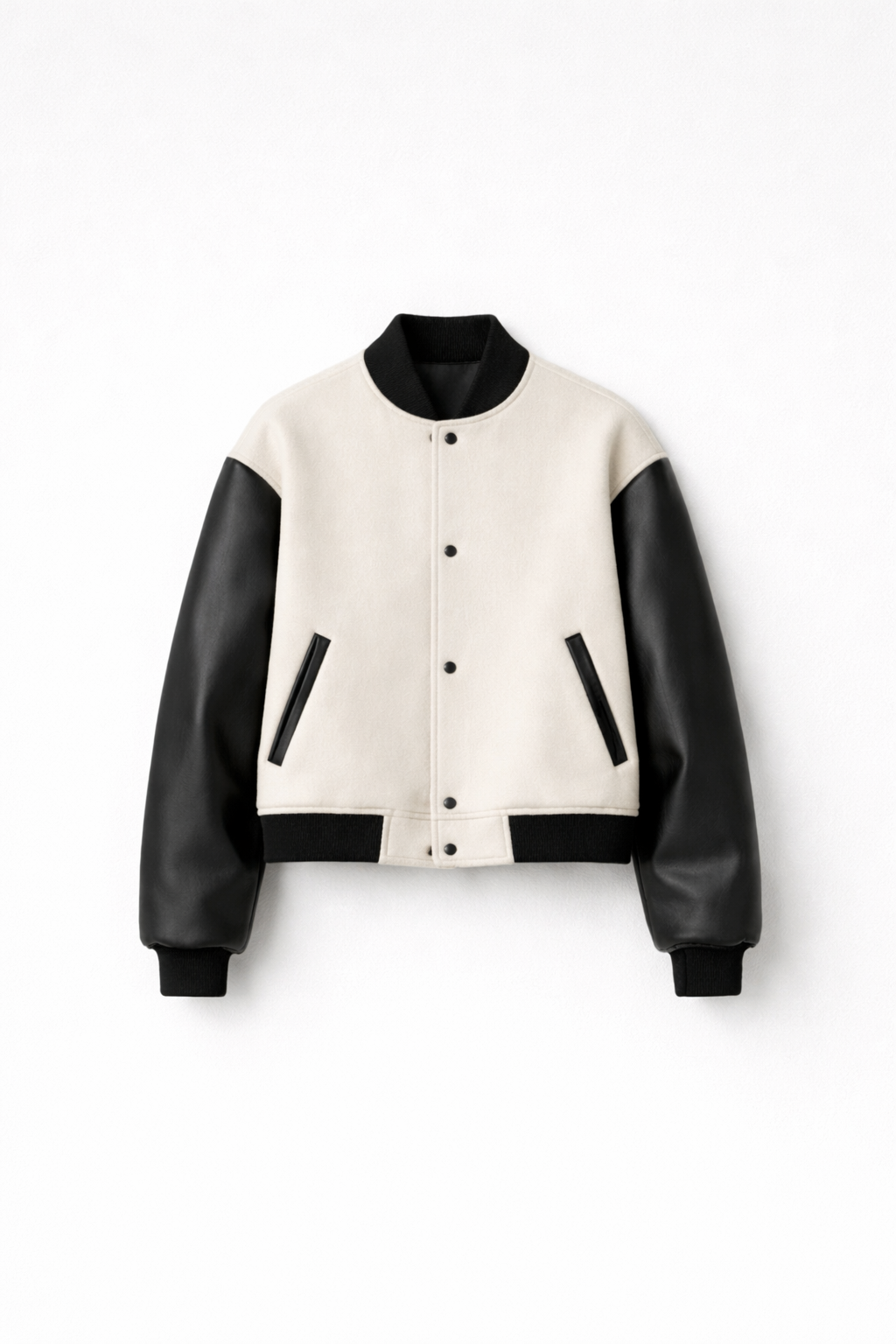 Women Oversized Varsity Leather Jacket
