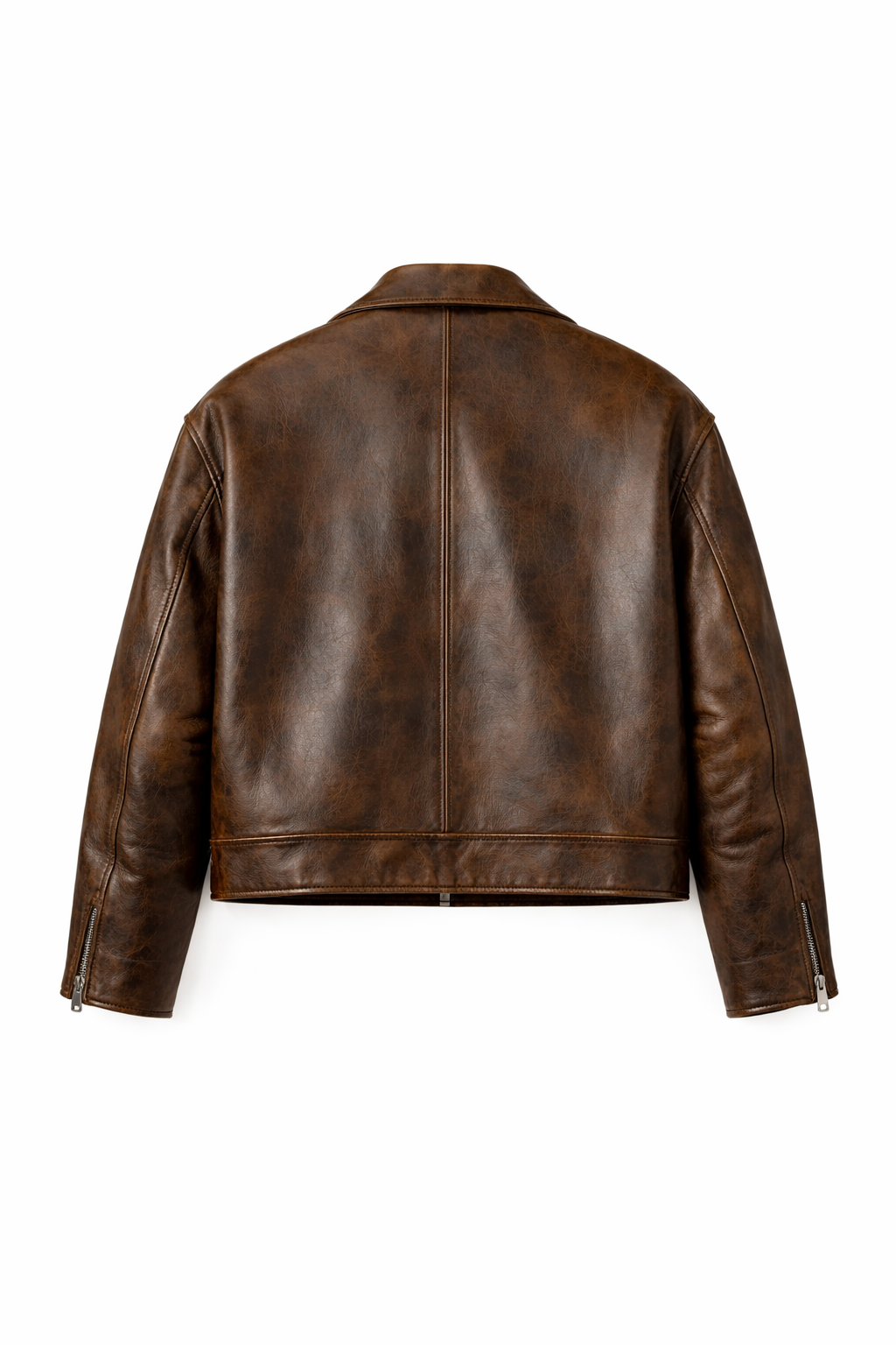 Men Vintage Tobacco Leather Biker Jacket