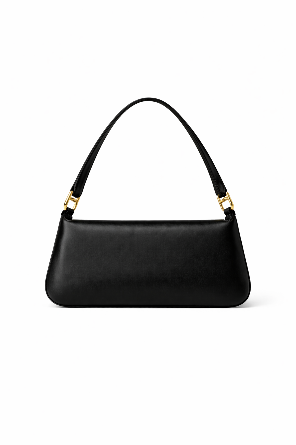 Black Leather Shoulder Bag for Women