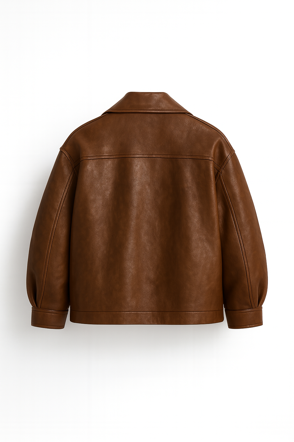 Women’s Espresso Brown Boxy Leather Jacket