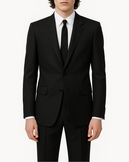 Men Slim Fit Modern Aristocrat Suit Graphite Black