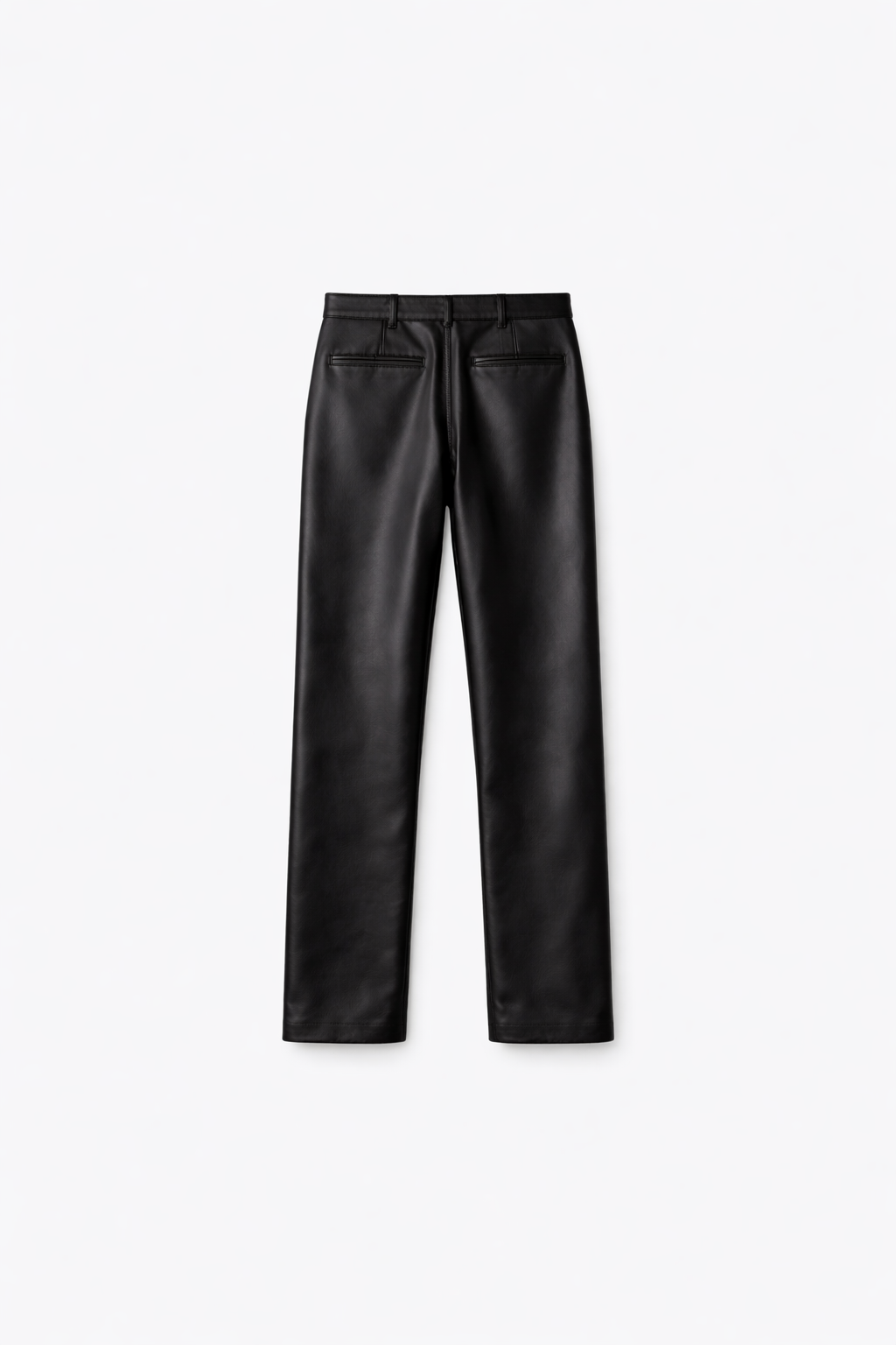 Black leather pants on a white background