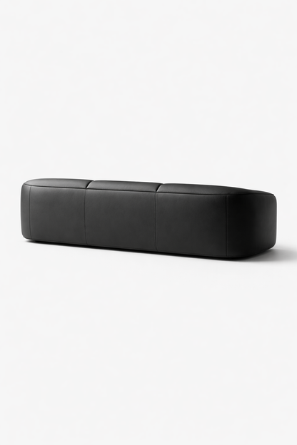 Matte Black Leather Sofa