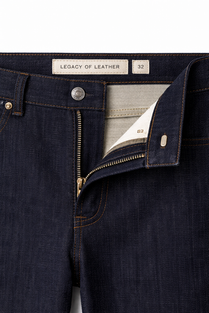 Men Deep Indigo Raw Straight Fit Jeans