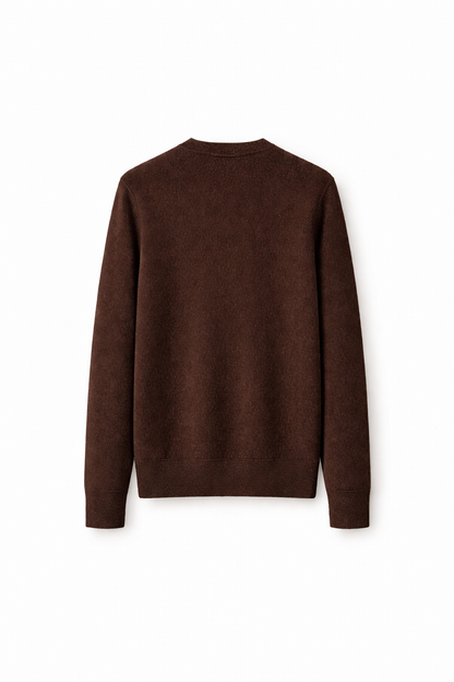 Men Espresso Merino Cashmere Knit Sweater