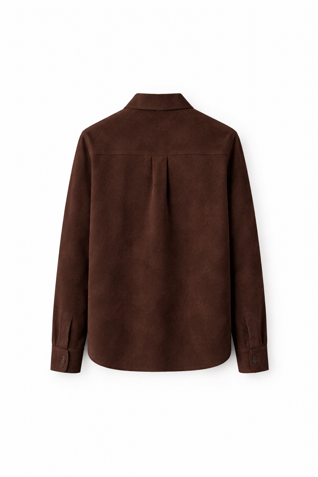 Men Espresso Suede Shirt Jacket