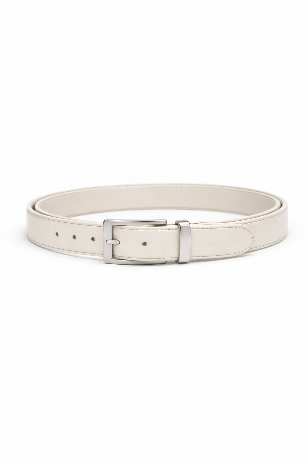Legacy of Leather Women’s Ivory Slim Leather Belt