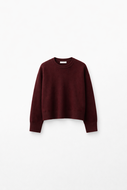 Women’s Cashmere Knit Sweater Oxblood Noir