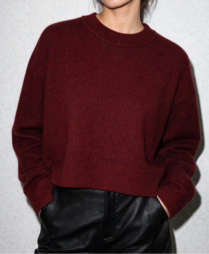 Women’s Cashmere Knit Sweater Oxblood Noir