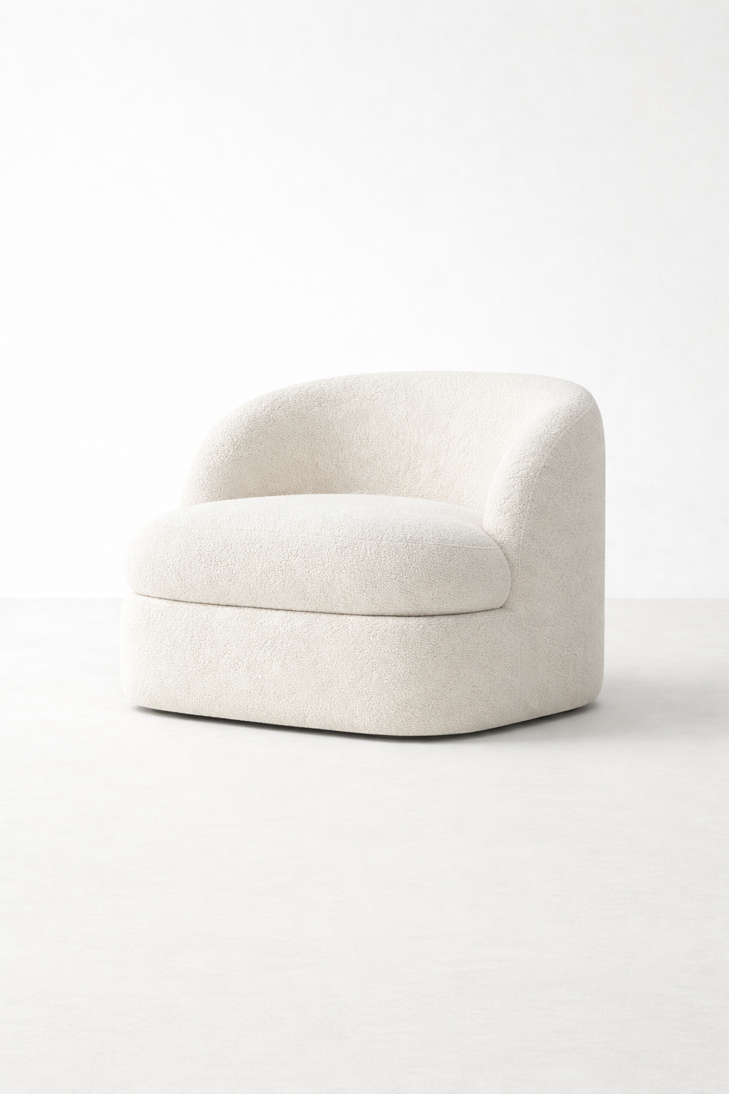 Bouclé Curve Plinth Lounge Chair