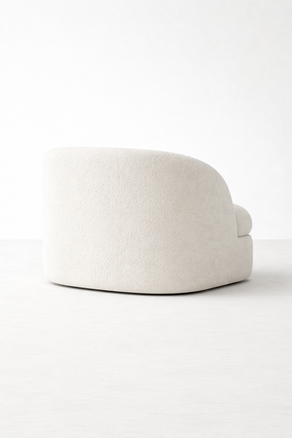 Bouclé Curve Plinth Lounge Chair