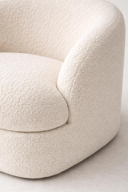 Bouclé Curve Plinth Lounge Chair