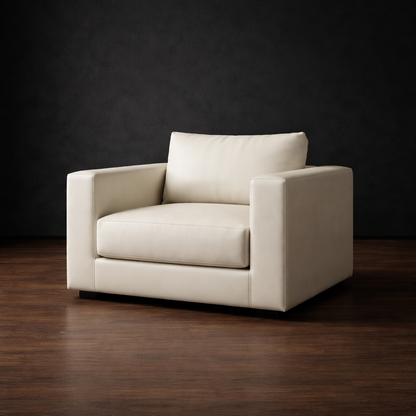 Bone White Leather Sofa Set