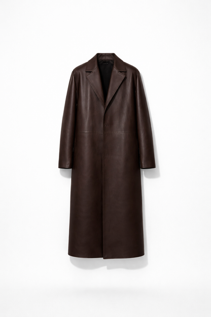 Full Length Matte Lambskin Tailored Coat