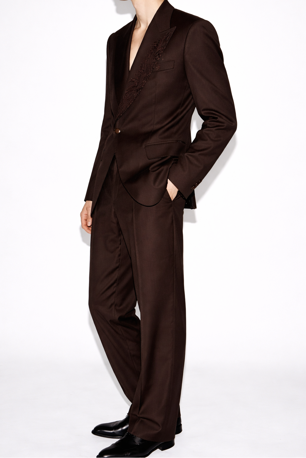 luxury mens brown tailored suit