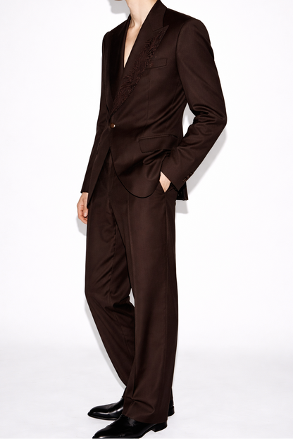 luxury mens brown tailored suit