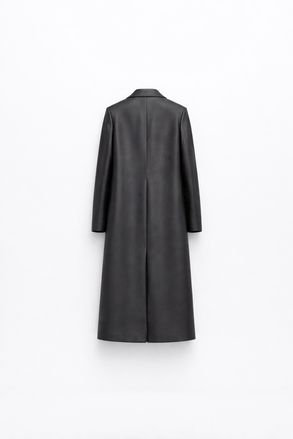 Men’s Charcoal Smoke Leather Overcoat