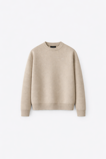 Warm Stone Beige Merino Cashmere