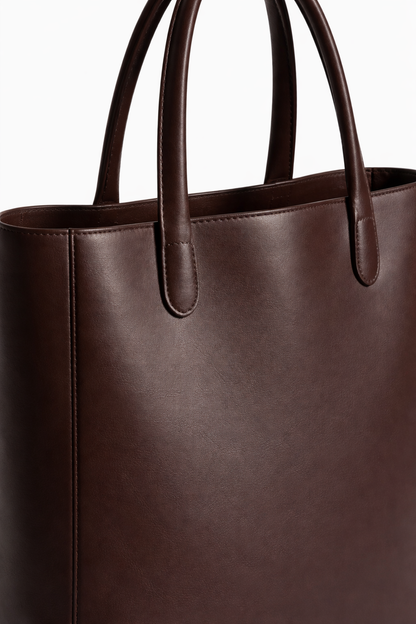 Espresso Brown Leather Tote