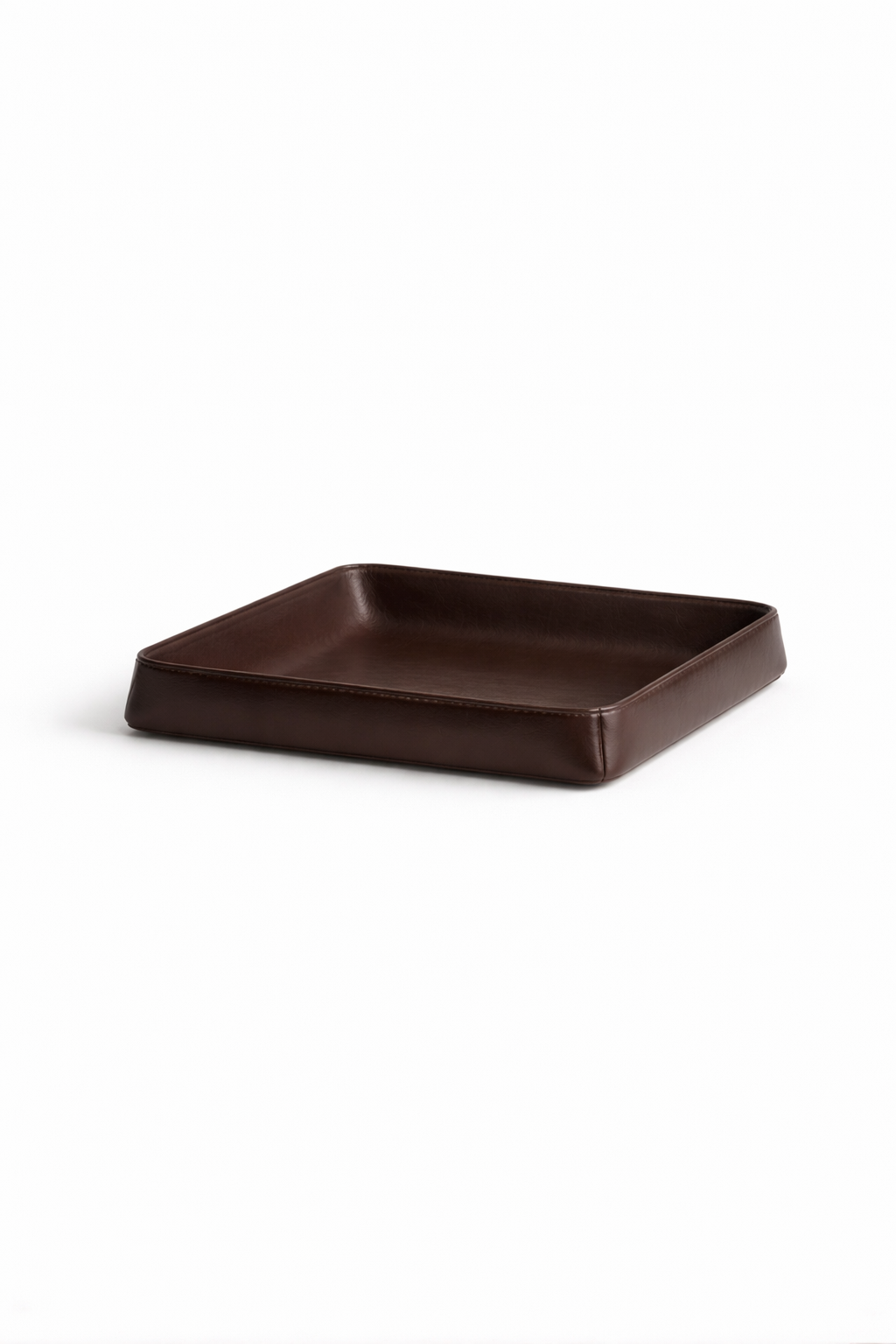 Luxury Leather Valet Tray in Espresso Brown
