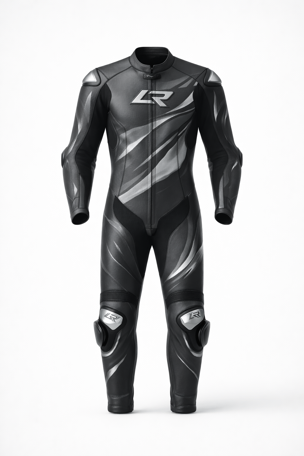 Luxury Leather Motorcycle Race Suit in Graphite | CE Armored