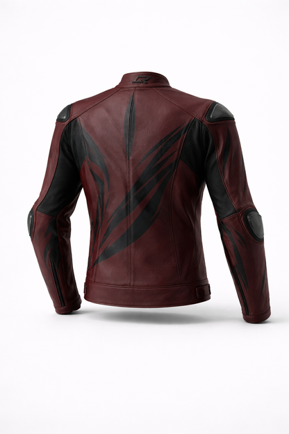 Oxblood Leather Riding Jacket