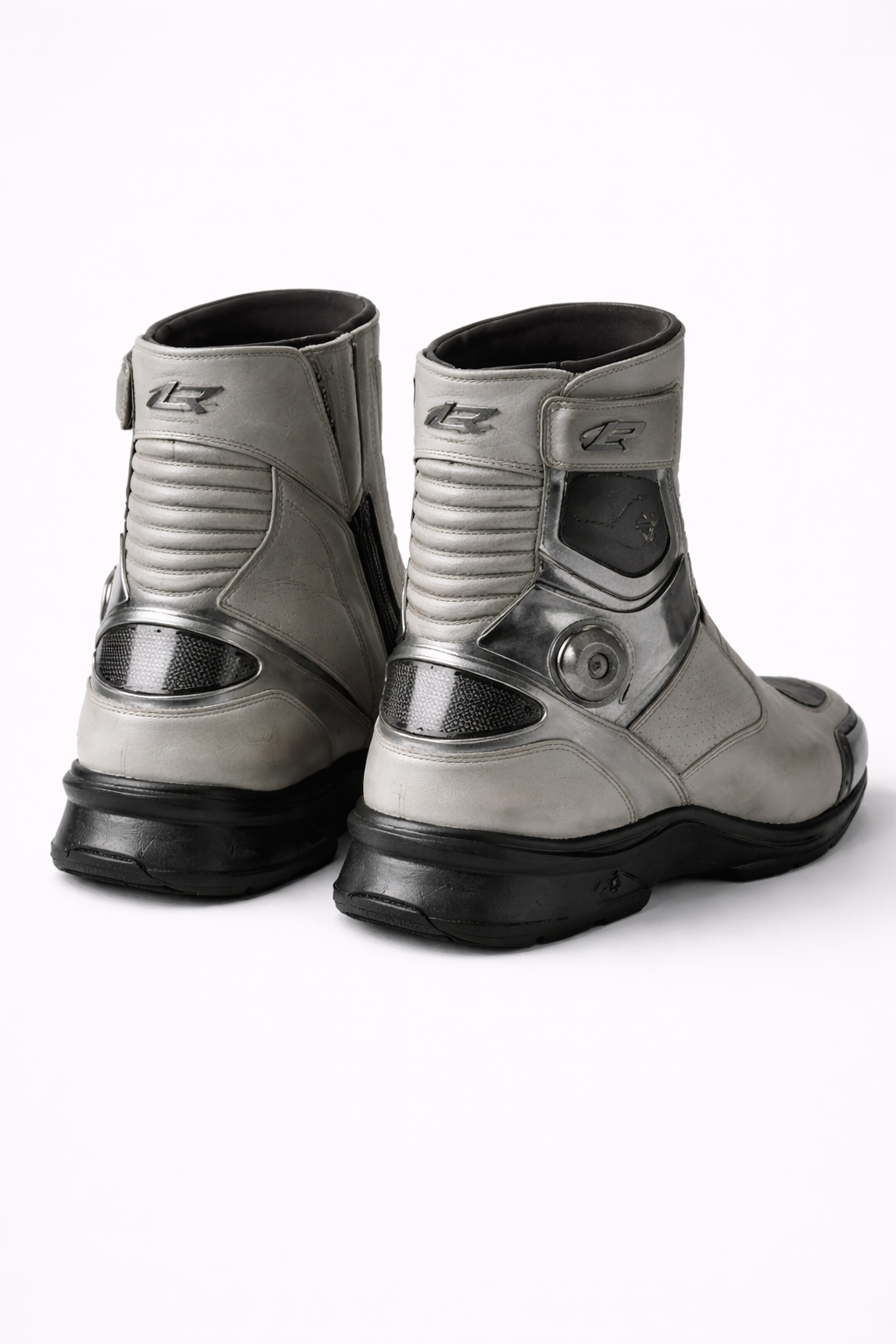 Stone Grey Leather Riding Boots