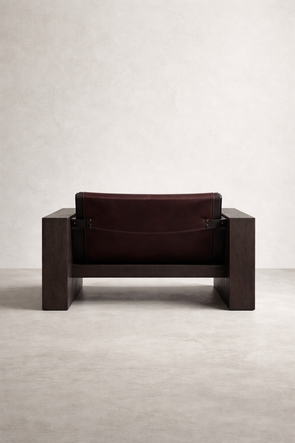 Luxury Leather & Solid Oak Lounge Chair