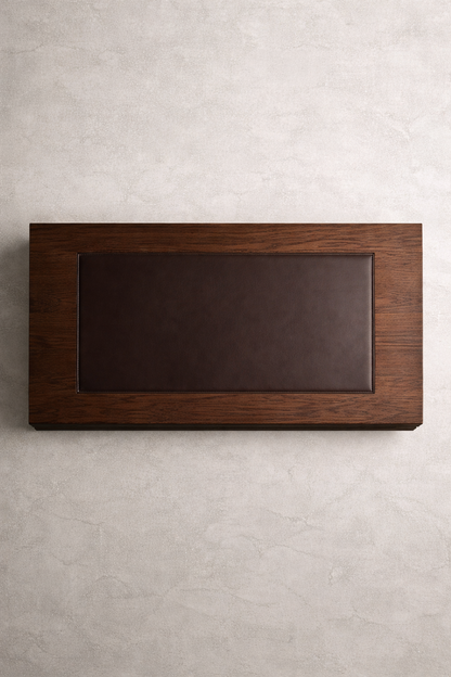 Luxury Walnut Wood & Leather Coffee Table