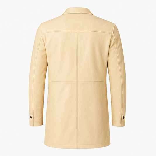 Men’s Classic Tunic Leather Overcoat