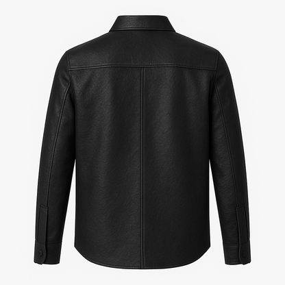 Men’s Leather Button-Down Shirt