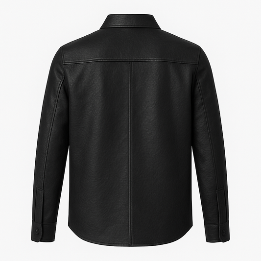 Men’s Leather Button-Down Shirt
