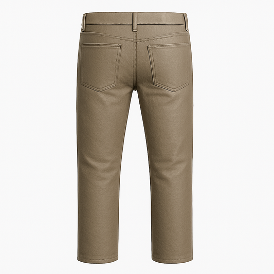 Men’s Slim-Fit Leather Pants – Dusky Taupe