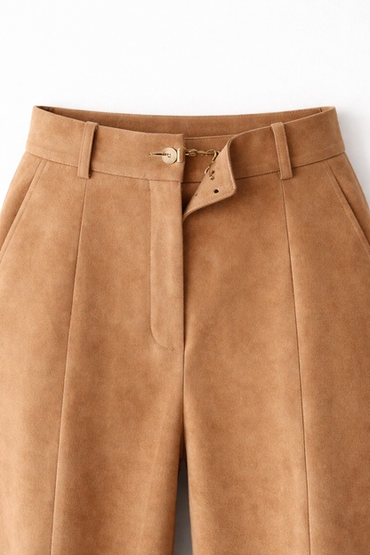 Women’s Soft Suede Wide-Leg Trousers